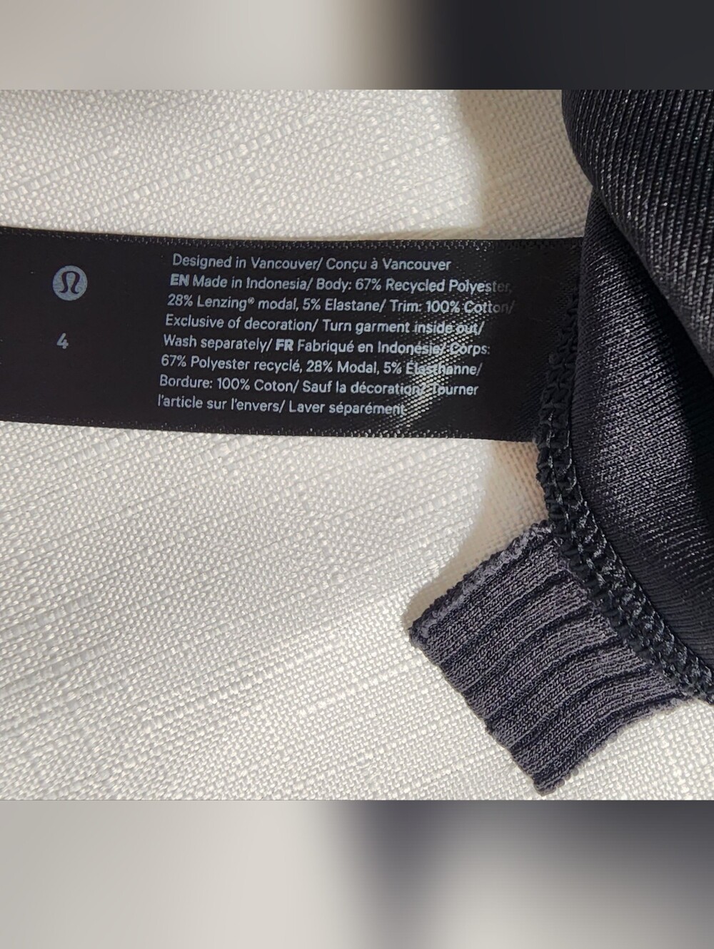 Lululemon Ribbed Softstreme Cropped Tank Top Black Sz 4 - Picture 6 of 8